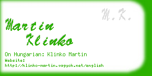 martin klinko business card